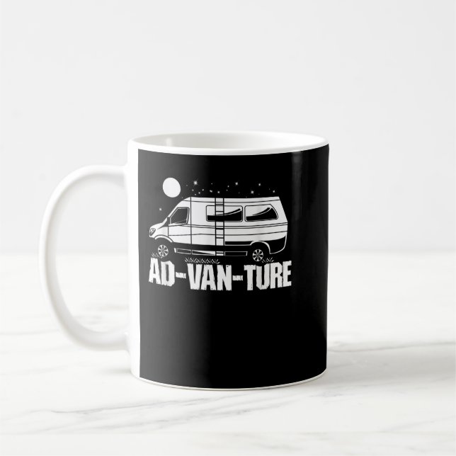 Caneca De Café Funny Camper Van Life - Vanlife Ad-Van-Ture (Esquerda)