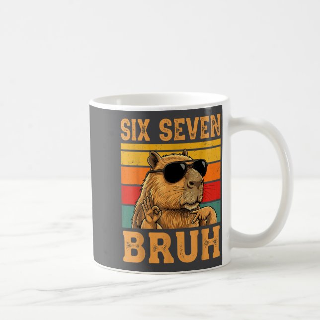 Caneca De Café Funny Capybara 67 Meme Six Seven Bruh Boys Teens K (Direita)