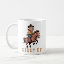 Caneca De Café Funny Capybara Cowboy Andando Cavalo Giddy