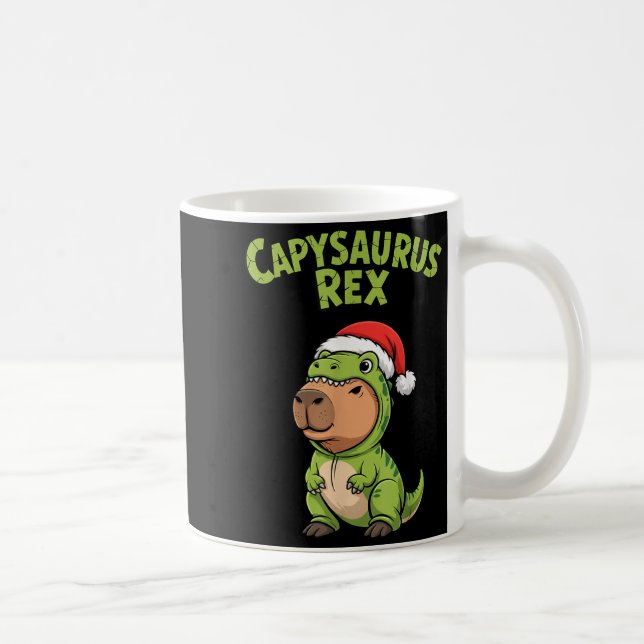 Caneca De Café Funny Capybara T-rex Costume Christmas Kids Boys  (Direita)