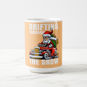 Caneca De Café Funny Car Driving Santa as Drifting Through The