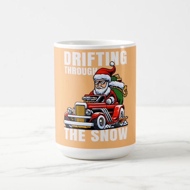Caneca De Café Funny Car Driving Santa as Drifting Through The (Centro)