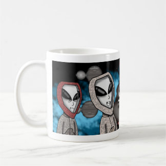 Caneca De Café Funny Cartoon Alien Mug | Adorable Sci-Fi