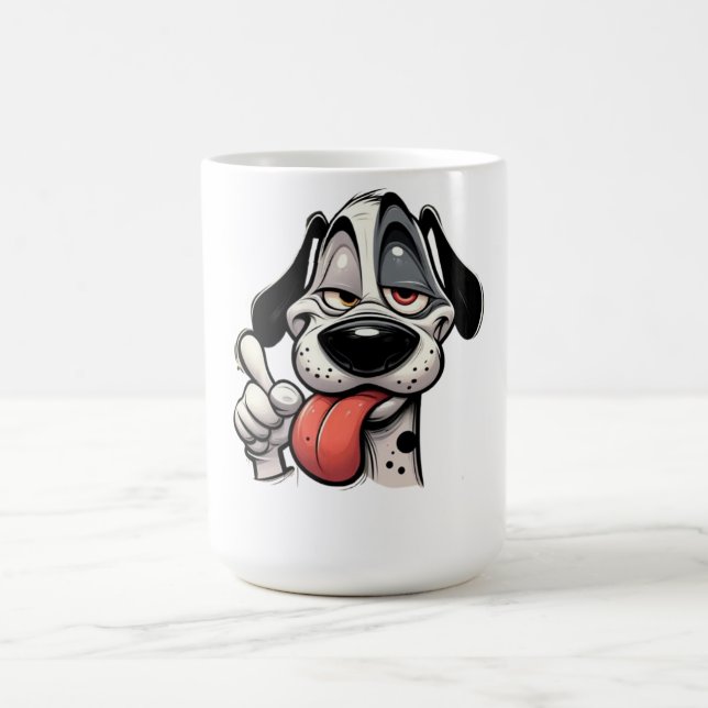 Caneca De Café funny cartoon dog mug with tongue out (Centro)