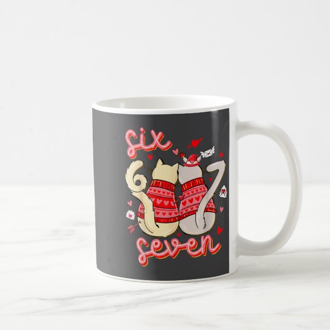Caneca De Café Funny Cat 67 Meme Six Seven Gen Alpha Slang Kids V (Direita)