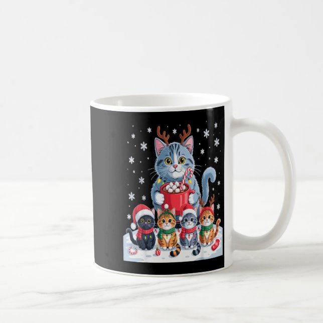 Caneca De Café Funny Cat Christmas Shirt Holiday Santa Design  (Direita)