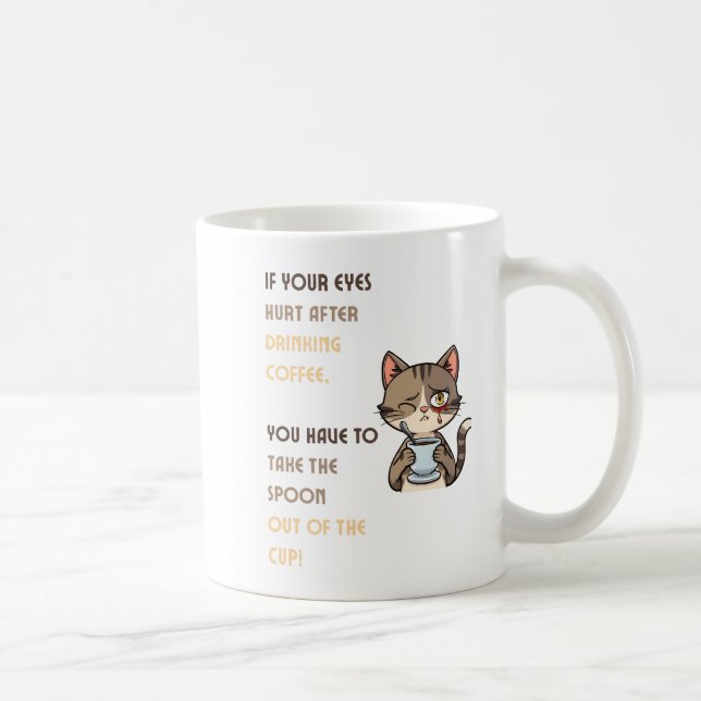 Caneca De Café Funny Cat Coffee Mug (Direita)
