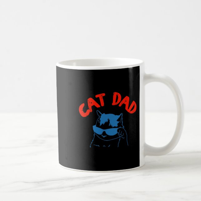 Caneca De Café Funny Cat Dad Club 2 Sided Life Is Better With Cat (Direita)