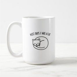 Caneca De Café Funny Cat Lover Mug Cute Sleeping Cat Most Days