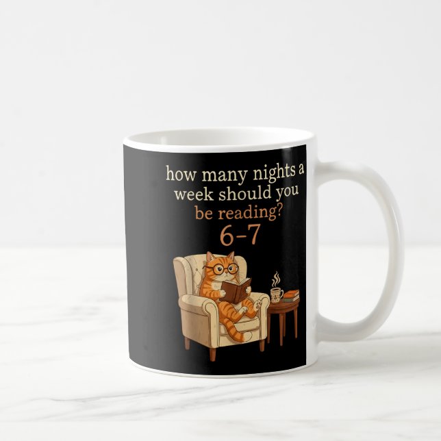 Caneca De Café Funny Cat Reading 6-7 Meme Englieacher Book Lover  (Direita)