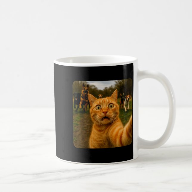 Caneca De Café Funny Cat Selfie Design  (Direita)