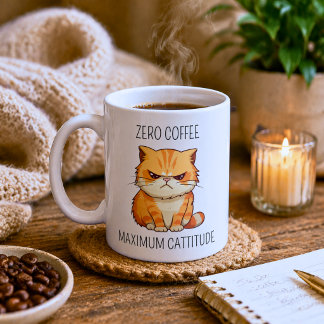 Caneca De Café Funny Cattitude