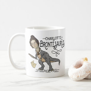 Caneca De Café Funny Charlotte Bronte Surus Dinossaur Book Reader