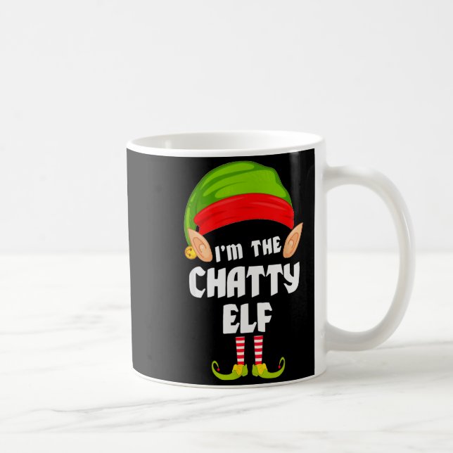 Caneca De Café Funny Chatty Elf Matching Family Group Pj Christma (Direita)