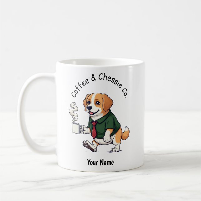 Caneca De Café Funny Chesapeake Bay Ret dog Business Suit Coffee  (Esquerda)