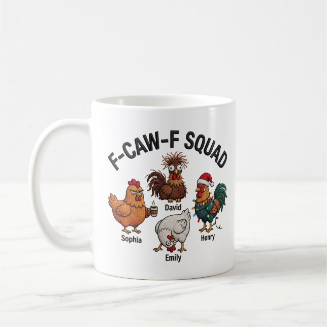 Caneca De Café Funny Chicken Art, Novelty Mug, Humorous Farm Gift (Esquerda)