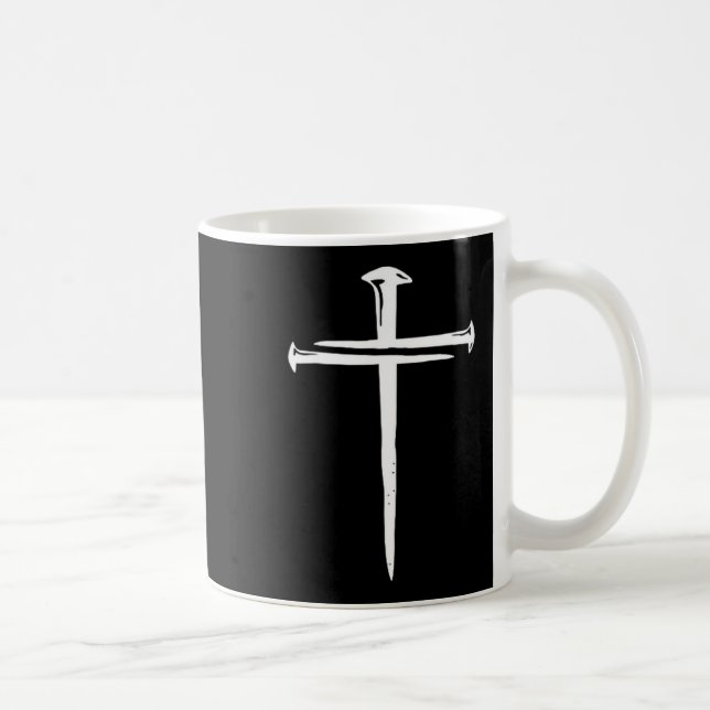 Caneca De Café Funny Christian Jesus Crist Three Nails Cross  (Direita)