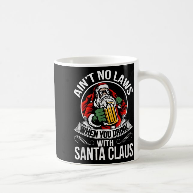 Caneca De Café Funny Christmas Beer Drinking With Santa Clause  (Direita)