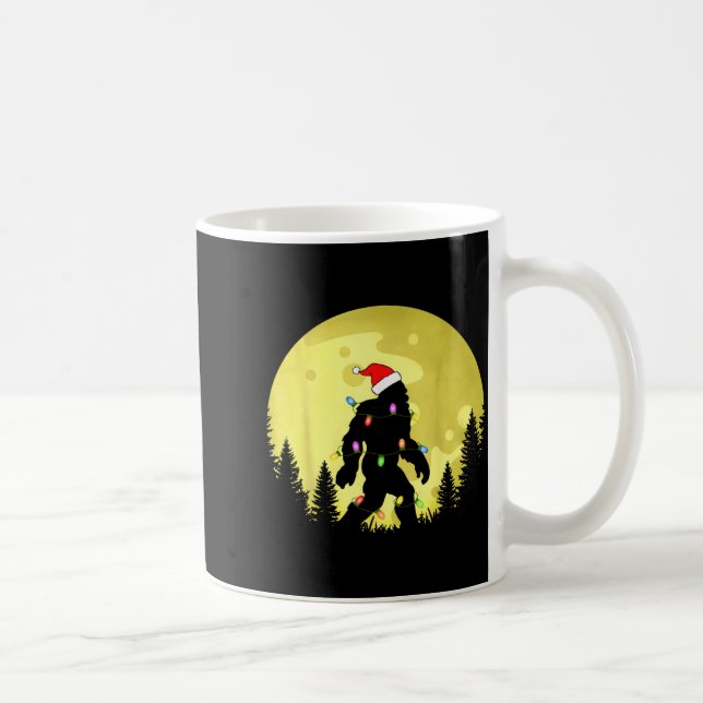 Caneca De Café Funny Christmas Bigfoot Santa Hat Moon Sasquatch M (Direita)