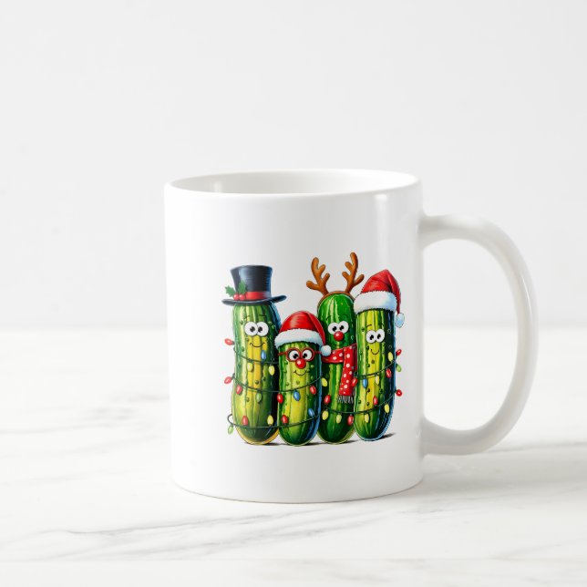 Caneca De Café Funny Christmas Ckles Santa Claus Hat Xmas Lights  (Direita)