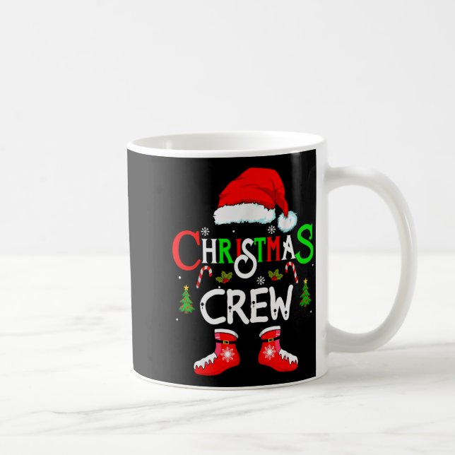 Caneca De Café Funny Christmas Crew Xmas Squad Santa Family Pajam (Direita)