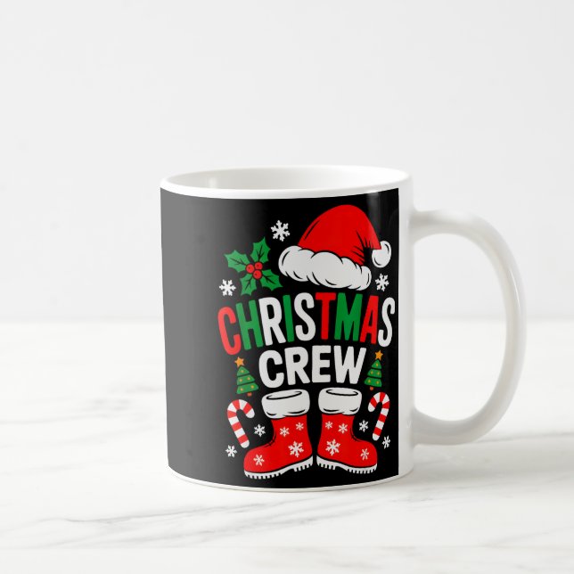 Caneca De Café Funny Christmas Crew Xmas Squad Santa Family Pajam (Direita)