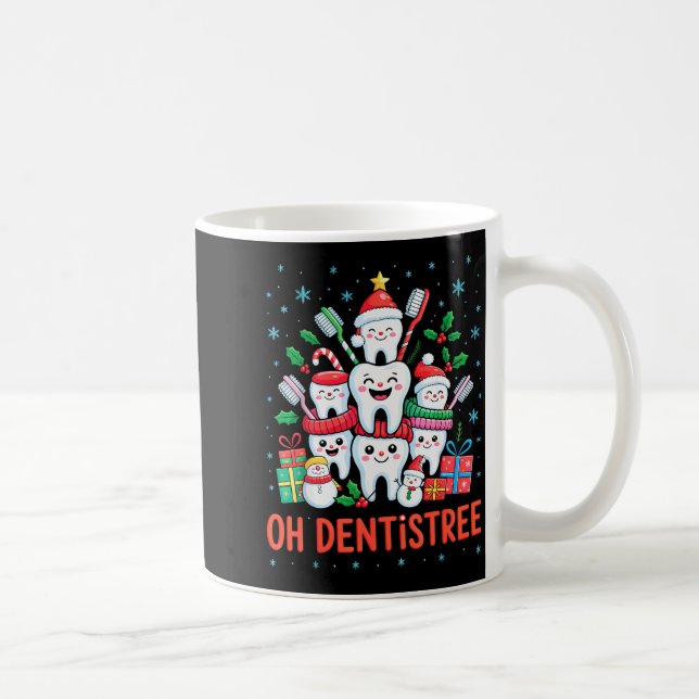 Caneca De Café Funny Christmas Dentist Xmas Dental Oh Dentistree  (Direita)