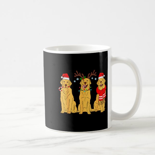 Caneca De Café Funny Christmas Dogs Design Dog Christmas Wearing  (Direita)