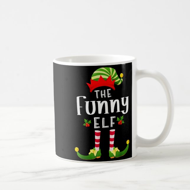 Caneca De Café Funny Christmas Elf Matching Pajama X-mas Party  (Direita)