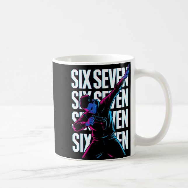 Caneca De Café Funny Christmas Gamer Dabbing Xmas Dab Six Seven 6 (Direita)