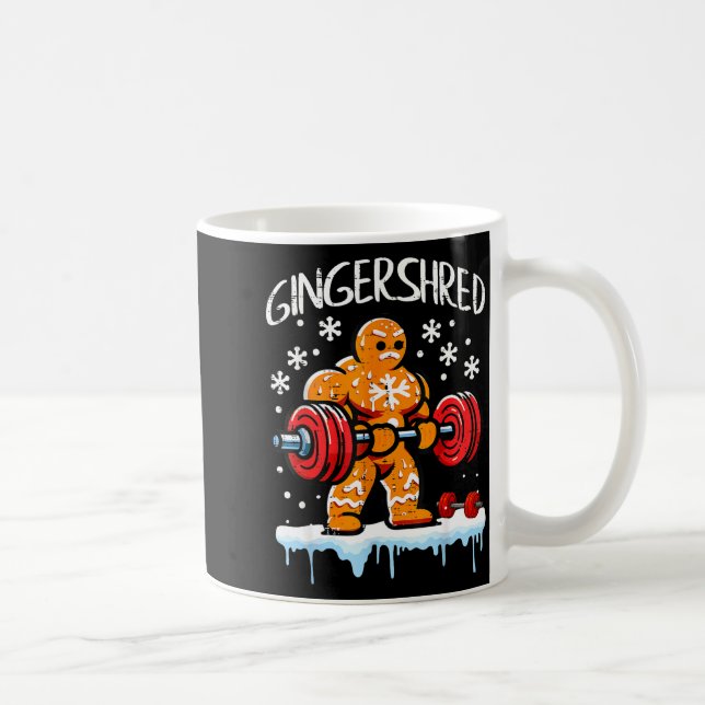 Caneca De Café Funny Christmas Gingerbread Gingershred Gym Bodybu (Direita)