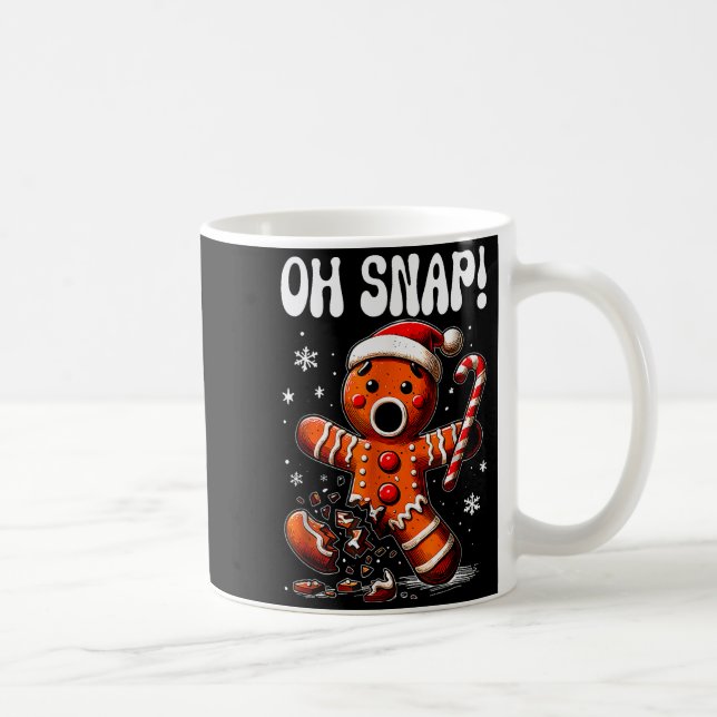 Caneca De Café Funny Christmas Gingerbread Man Oh Snap Outfit Paj (Direita)