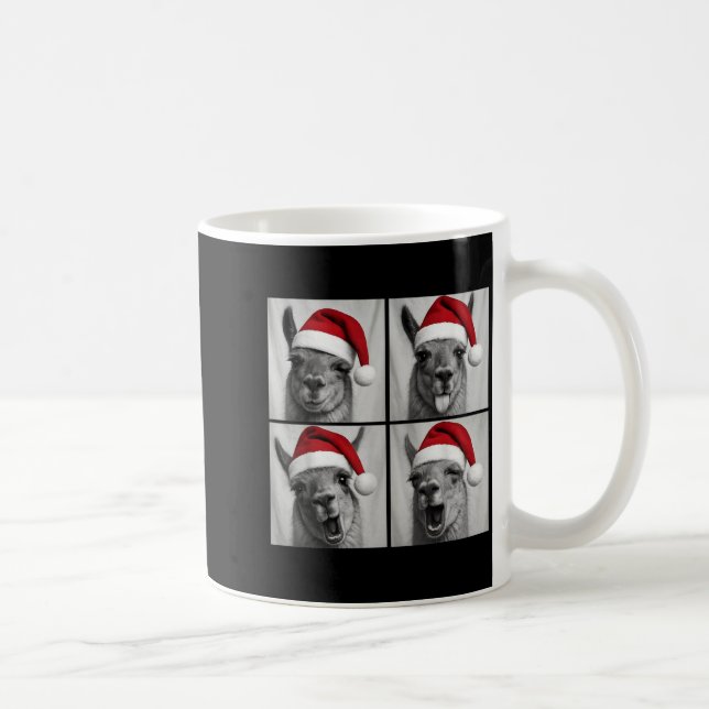 Caneca De Café Funny Christmas Llama Santa Photo Booth  (Direita)