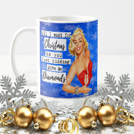 Caneca De Café Funny Christmas Mug Best Friend "Give me Diamonds"