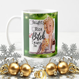 Caneca De Café Funny Christmas Mug Best Friend "Naughty / Nice?"