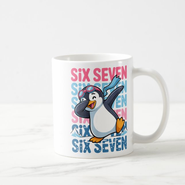 Caneca De Café Funny Christmas Penguin Dabbing Xmas Dab Six Seven (Direita)
