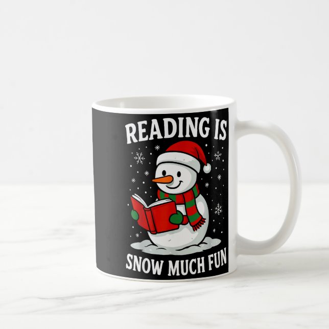 Caneca De Café Funny Christmas Reading Is Snow Much Snowman Book  (Direita)