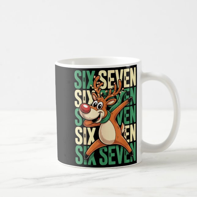Caneca De Café Funny Christmas Reindeer Dabbing Xmas Dab Six Seve (Direita)
