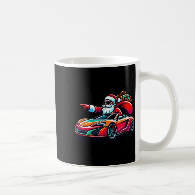 Caneca De Café Funny Christmas Santa Claus Driving Srt Car Xmas P (Direita)