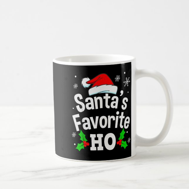 Caneca De Café Funny Christmas Santa's Favorite Ho Naughty Pajama (Direita)