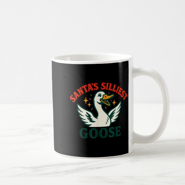 Caneca De Café Funny Christmas Santas Silliest Goose Humor  (Direita)