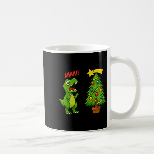 Caneca De Café Funny Christmas Shirt Kids Boys Christmas Dinosaur (Direita)