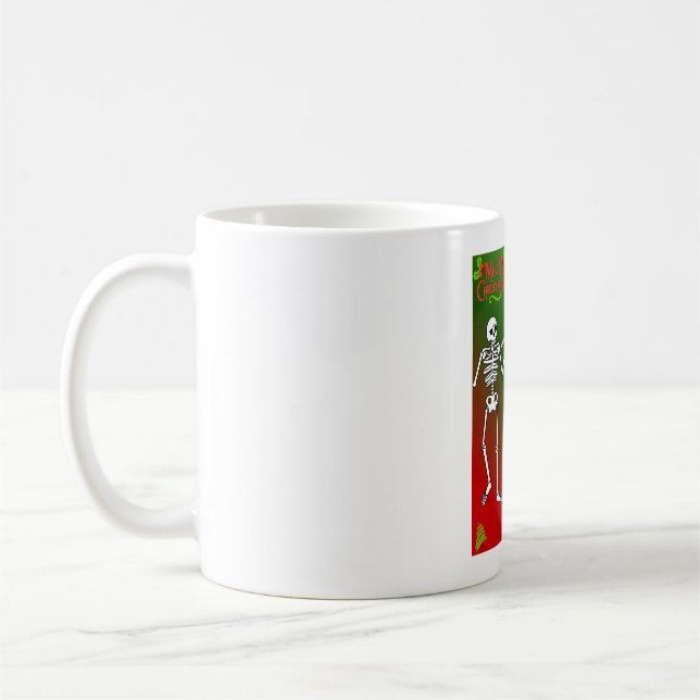 Caneca De Café Funny Christmas Skeleton Wishes for man (Esquerda)