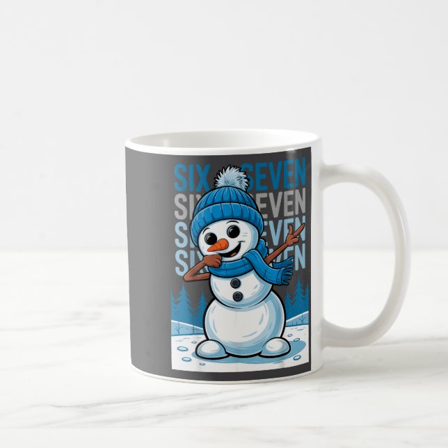 Caneca De Café Funny Christmas Snowman Dabbing Xmas Dab Six Seven (Direita)