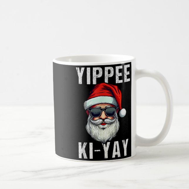 Caneca De Café Funny Christmas Sweater Yippee-ki-yay Xmas , Uni-a (Direita)