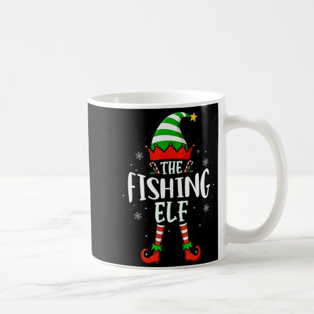 Caneca De Café Funny Christmas The Fishing Elf Family Matching Xm (Direita)
