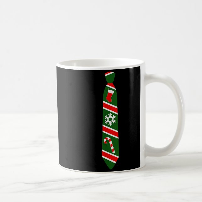 Caneca De Café Funny Christmas Tie - Holiday Tuxedo Fun Tee Desig (Direita)