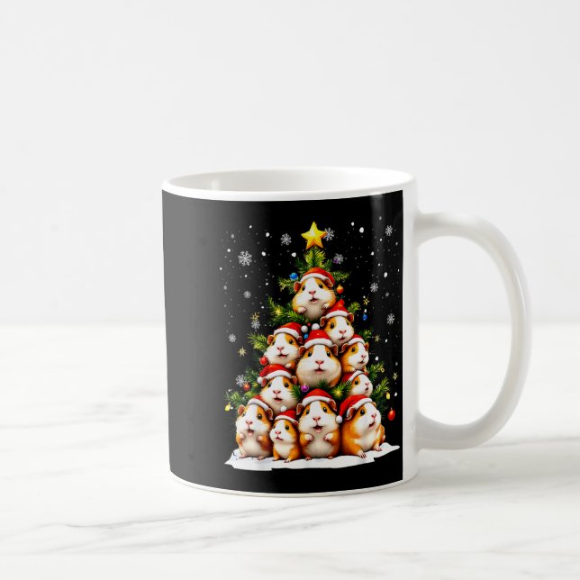 Caneca De Café Funny Christmas Tree Guinea G Family Xmas Pajamas  (Direita)