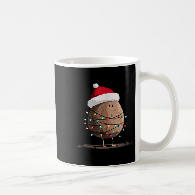 Caneca De Café Funny Coconut Christmas Graphics Lights Lover  (Direita)