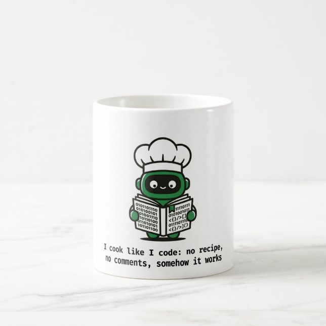 Caneca De Café Funny Coder Mug — I Cook Like I Code (Centro)